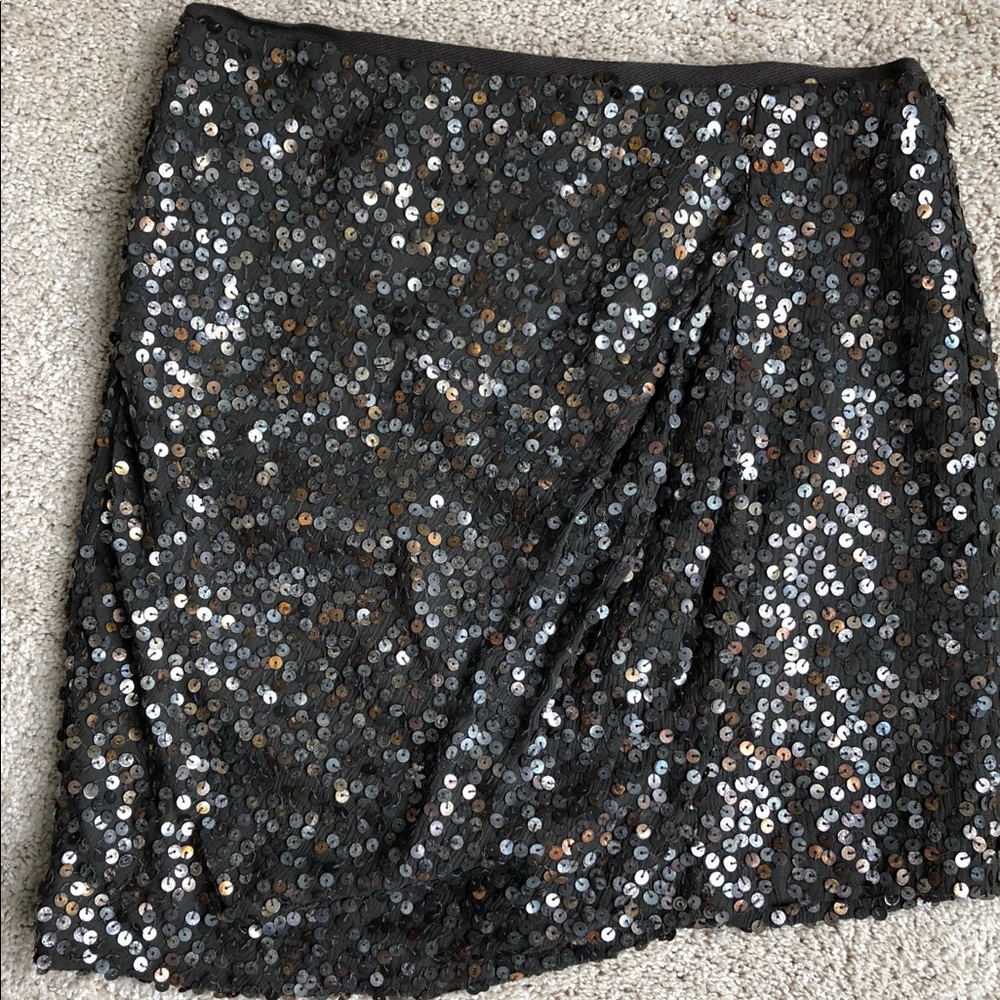 Nanette Lepore Metallic Sequin Skirt Size 0